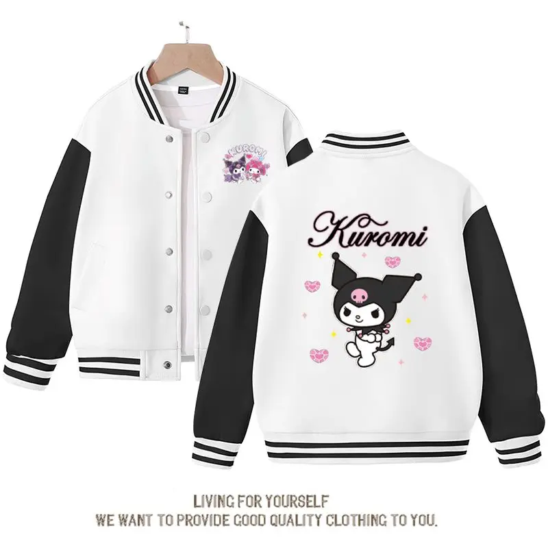 

Sanrios Kawaii аниме Kuromi My Melody бейсбольная Джерси милые Мультяшные весенние осенние детские топы Повседневная куртка подарок на день рождения