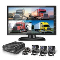 multiple cameras split screen display truck monitor 1080p sd card recorder vehicle monitoring mdvr