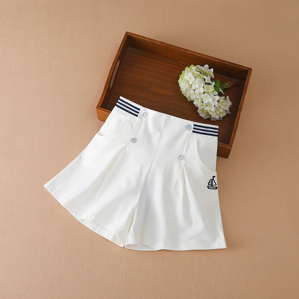 Детские летние шорты для девочек школьные детские хлопковые брюки в стиле преппи
