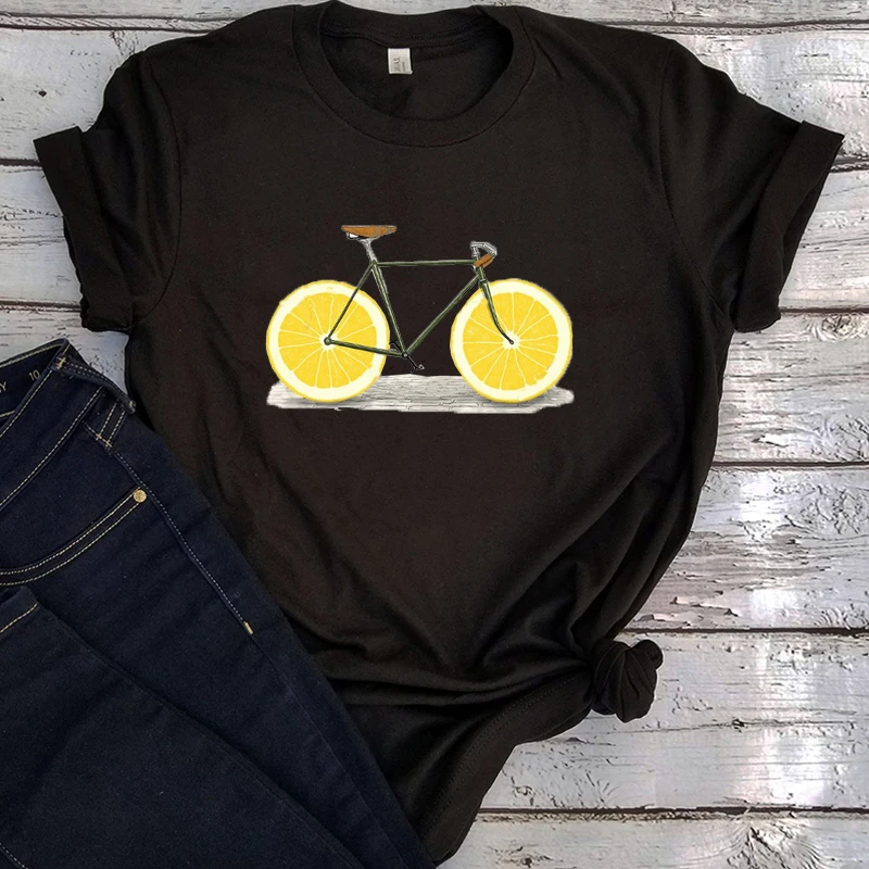 

Lemon Bike Graphic Tee Beach Drinking Tops Women Aesthetic Clothes Gothic 2022 Women Sexy Tops Tees Holiday Plus Fashion XL