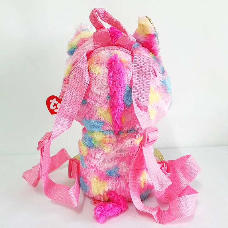 Плюшевый Рюкзак TY Beanie милый мультяшный кошелек розового цвета 11 дюймов сумка на