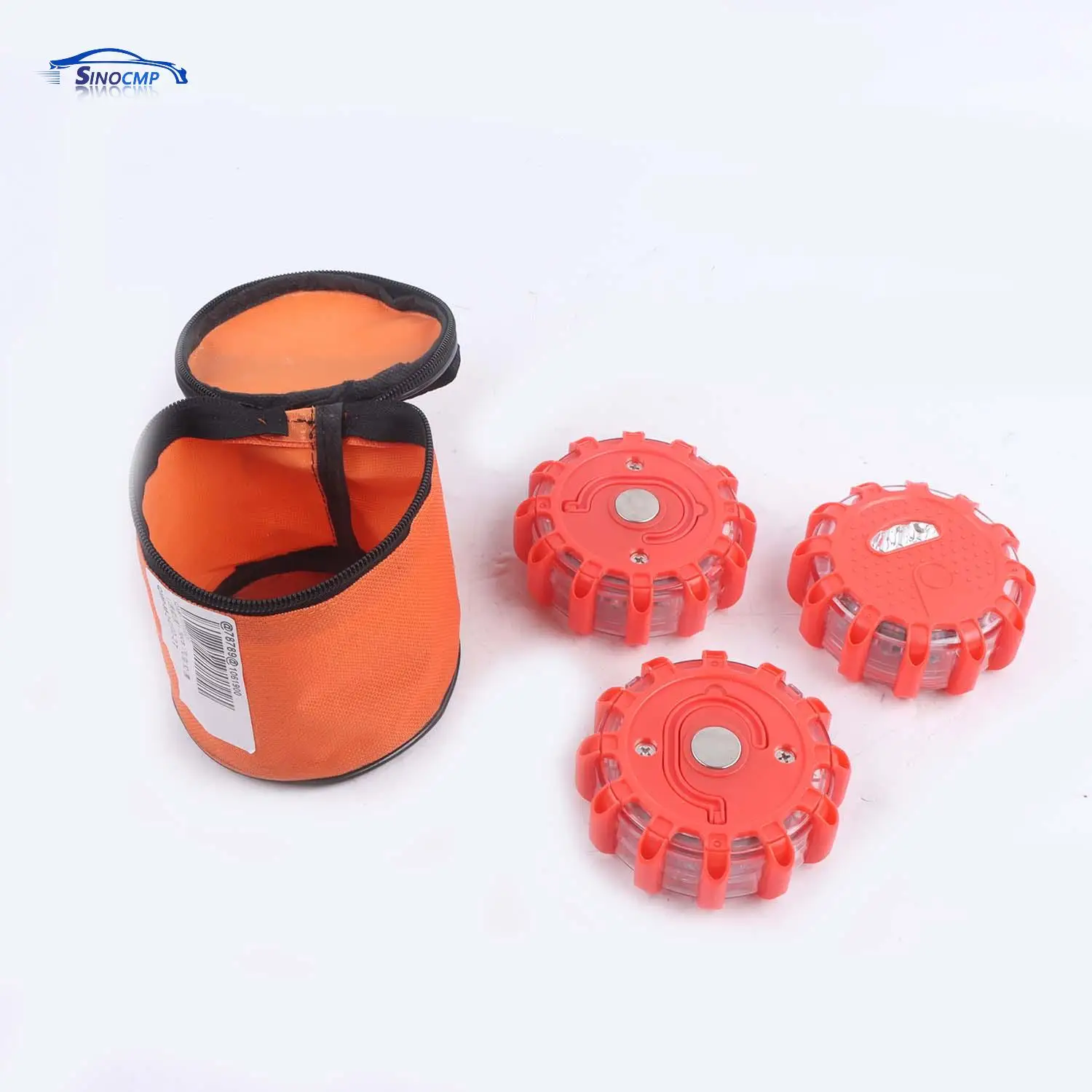 

3 шт. светодиодные дорожные фонари аварийного освещения, придорожный маяк безопасности, мигающий предупреждающий фонарик, комплект 35 л с магнитным основанием, сумки для хранения