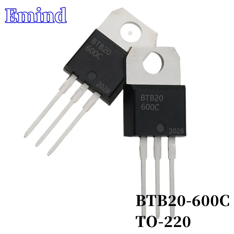 

5Pcs BTB20-600C BTB20 Thyristor TO-220 20A/600V DIP Triac Large Chip