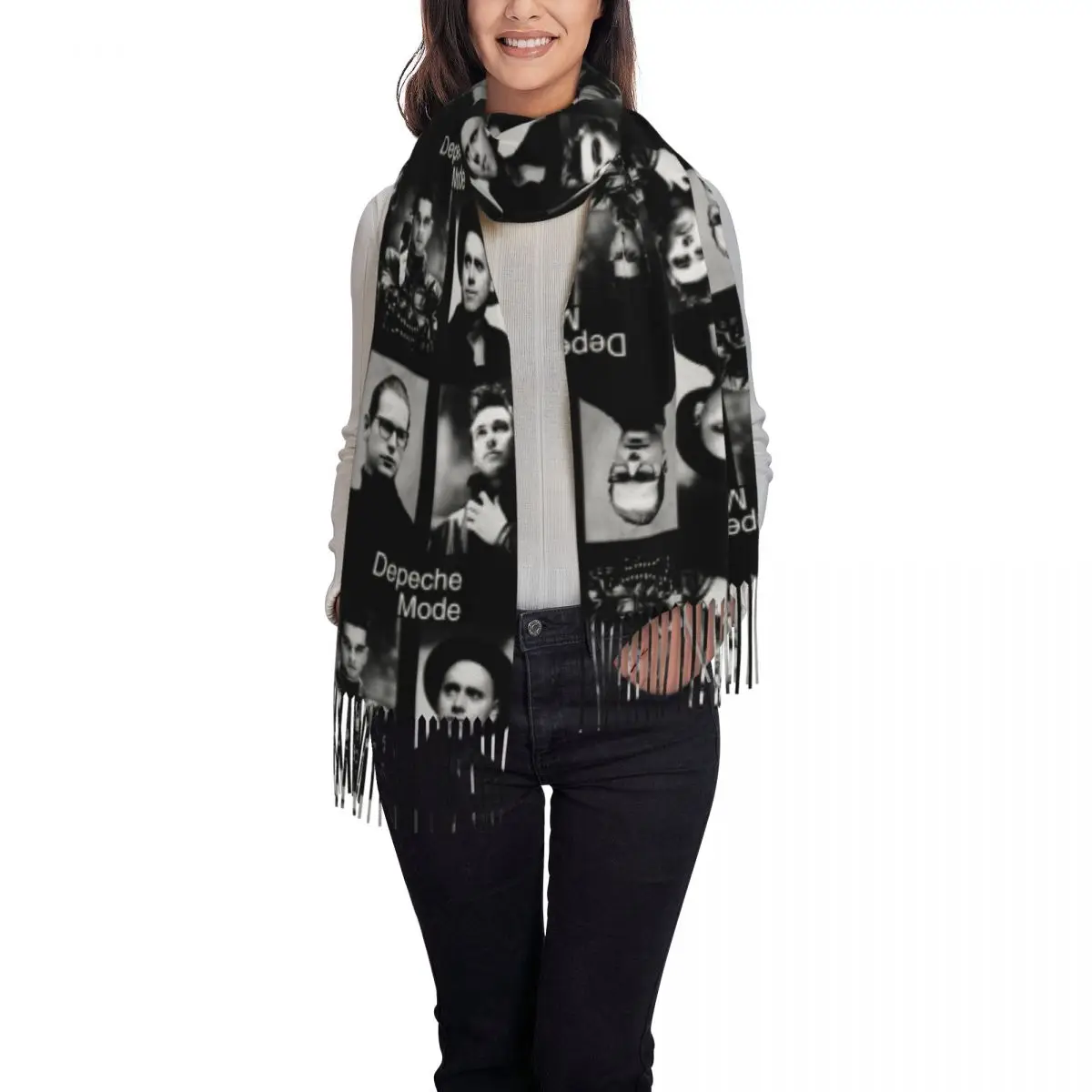 Индивидуальный электронный рок-шарф Depeche Cool Mode женские длинные зимние теплые