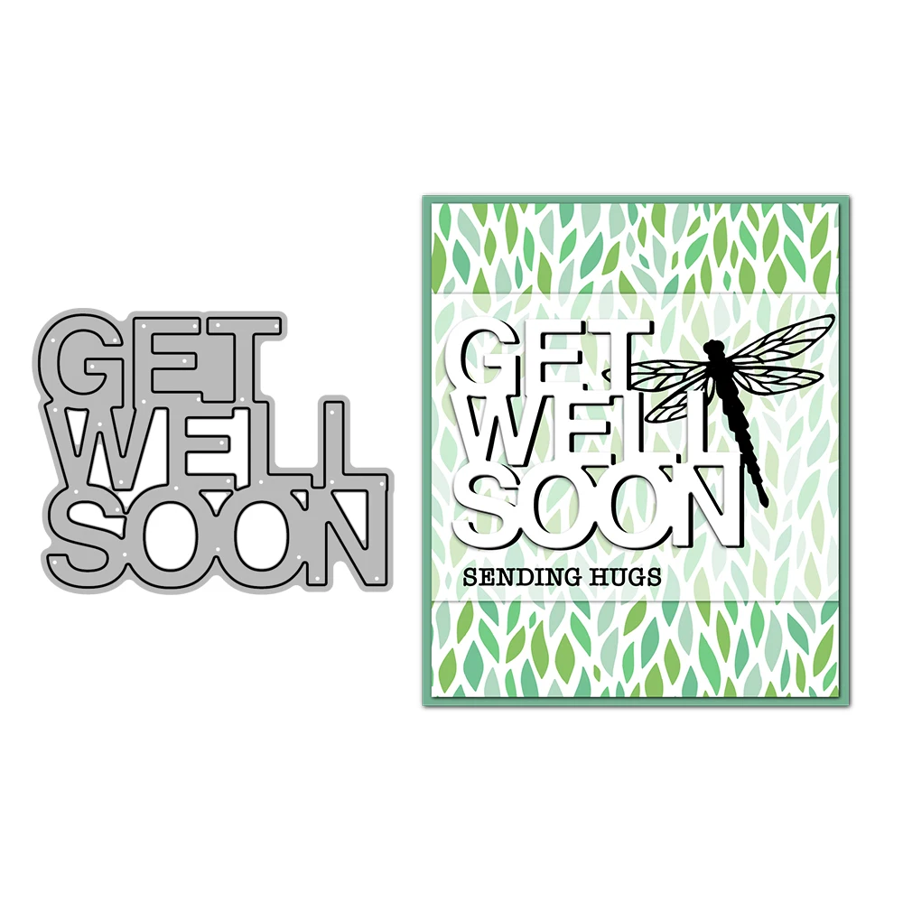 

MangoCraft Get Well Soon Mini Cutting Dies DIY Stationery Scrapbooking Supplies Metal Cut Dies Knife Mold For Cards Albums Decor