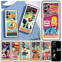 anime the simpsons cute for samsung note 20 10 9 ultra lite plus a73 a70 a20 a10 a8 a03 f23 m52 m21 j7 j6 black phone case