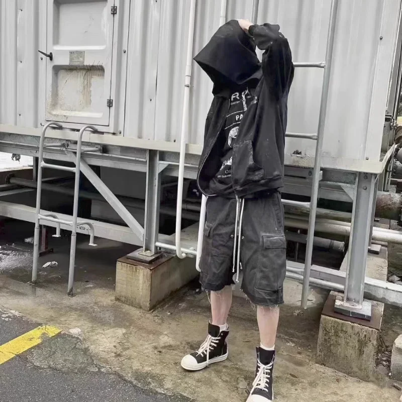 24SS летние шорты Рик джорт Y2k уличная одежда Owens мужские брюки антрацитово-серые