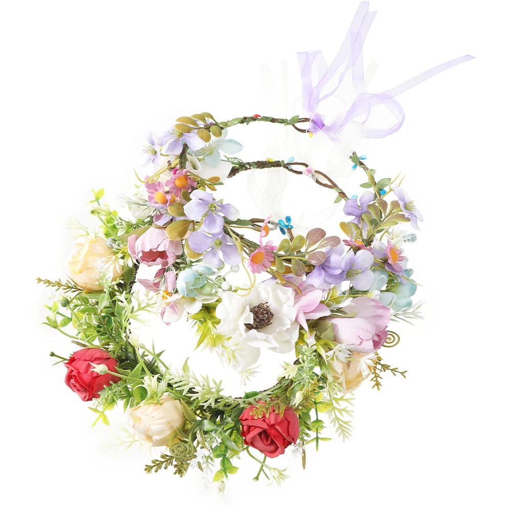 

Роза цветочный венок гирлянда Весна Лето Цветок Корона искусство фотография Mori Girl Стиль Элегантный свадебный цветок Circlet аксессуар