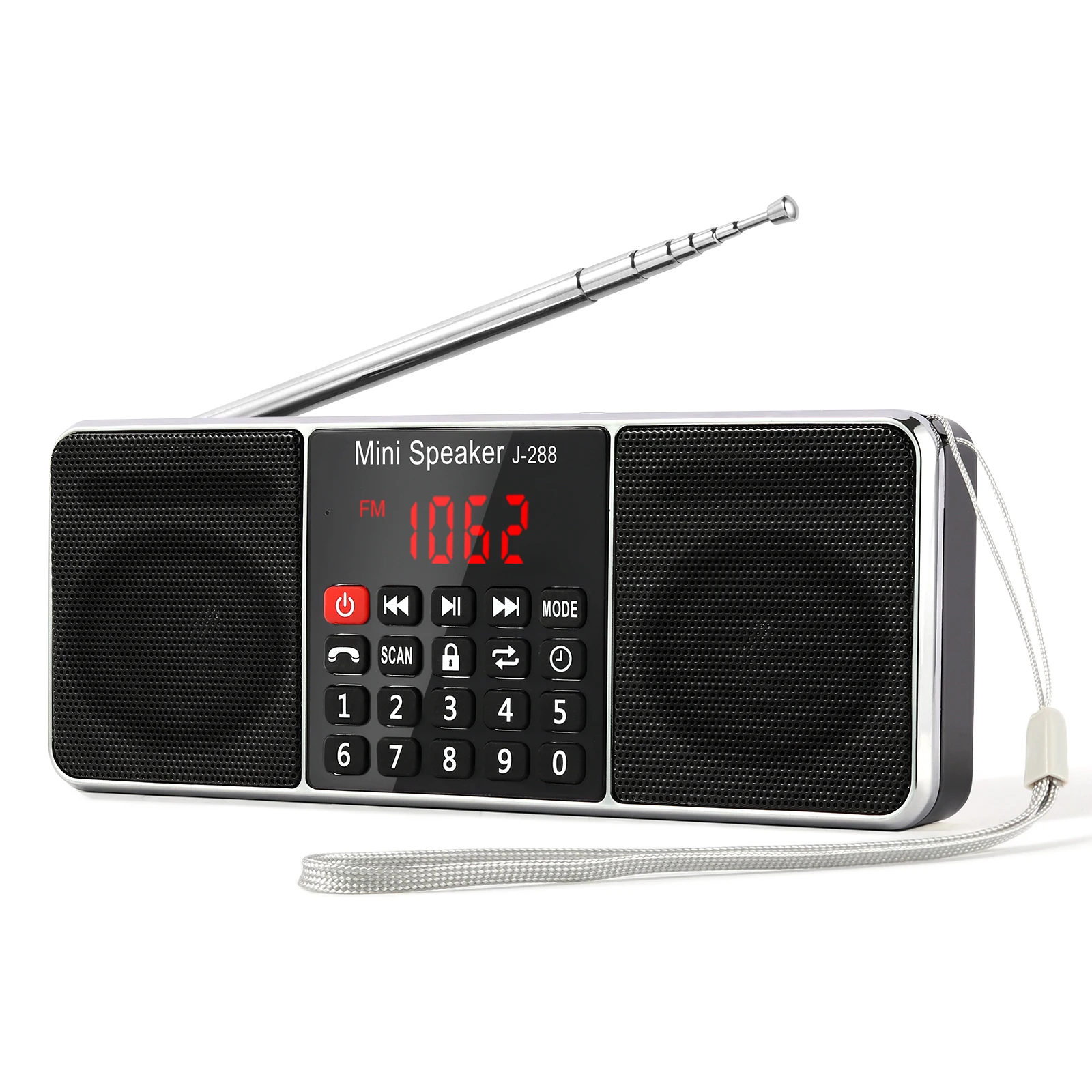 

PRUNUS J-288 Portable Radio AM FM Radio with Bluetooth Speaker AUX Input TF Card MP3 Mini Pocket USB Radios Stereo Player