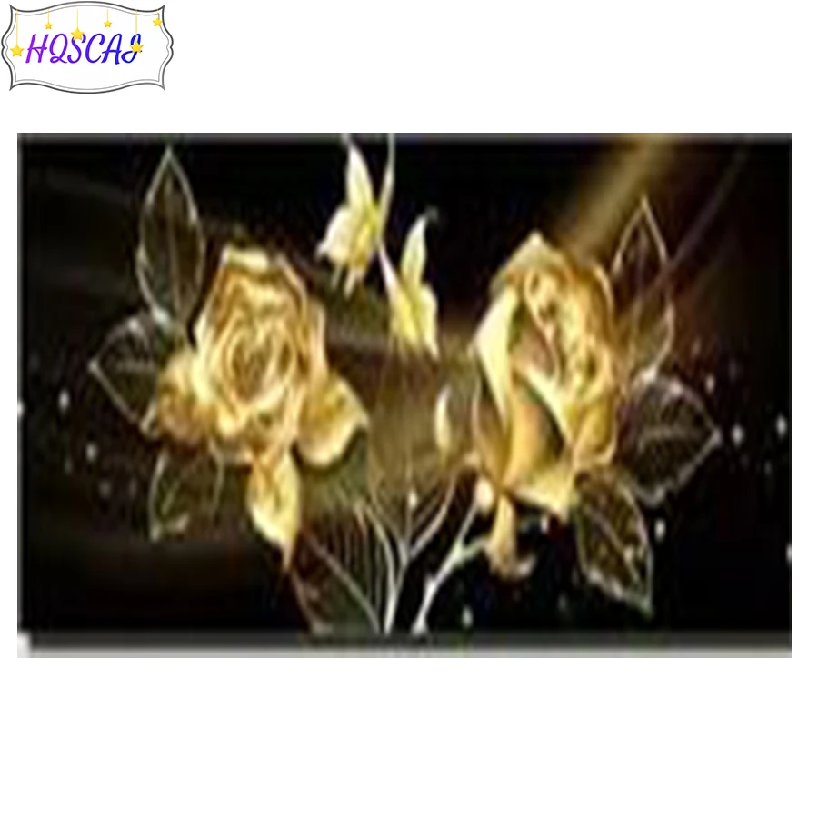 New 5d diy diamond embroidery golden rose flowers Modern decor mosaic diamond painting full square/round drill,New art pictures