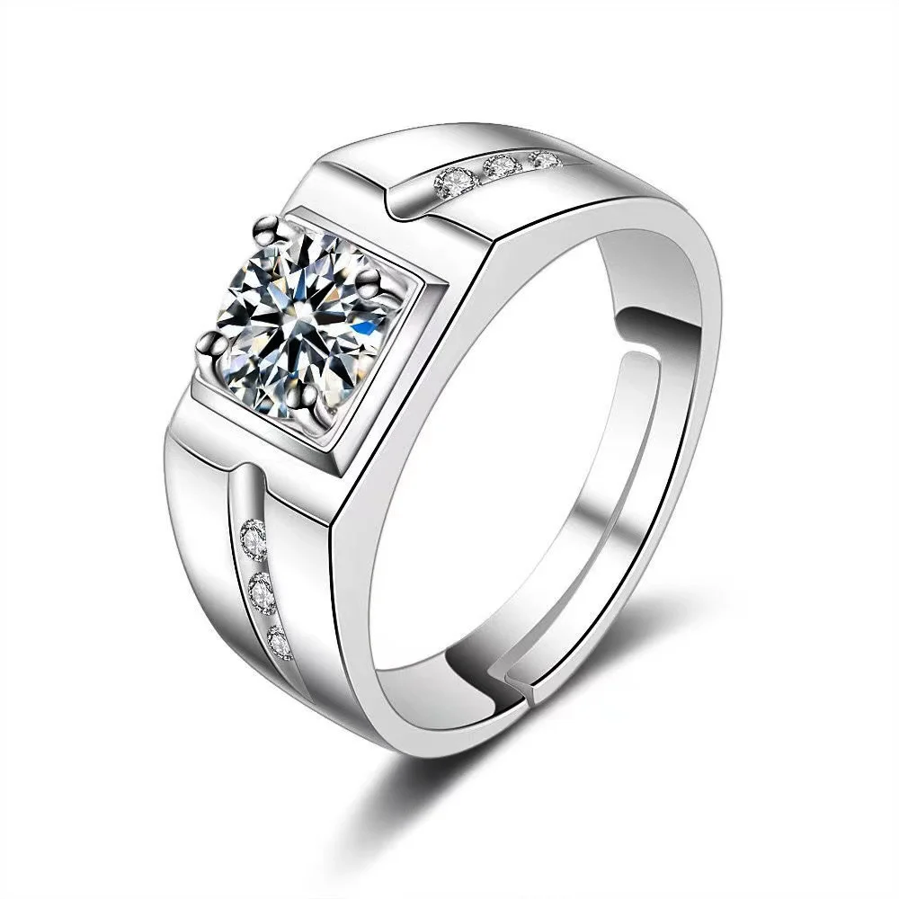 

Copy Simple Men's Domineering Carat Four Claw Ring Chaozhou Men's Ringmoissanite Diamond Stonee Imitation Ring Opens Envio Grati