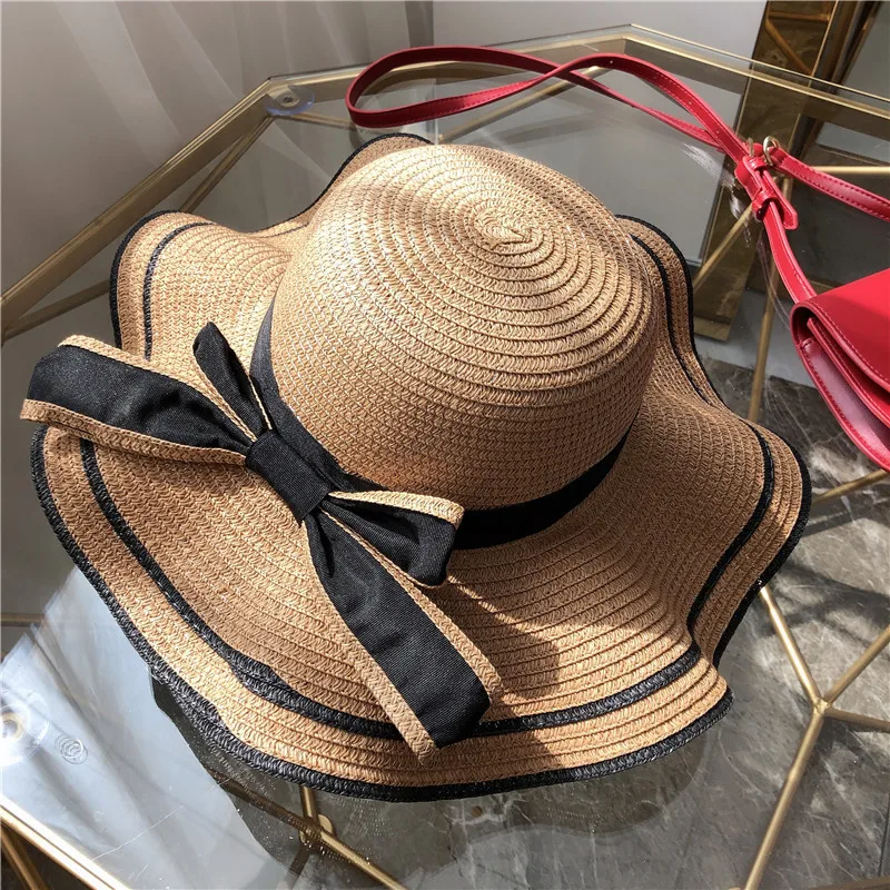 

Straw Hat For Women In Summer Beach Hat Beach Sun Protection Face Covering travel versatile Sun Shading Hat
