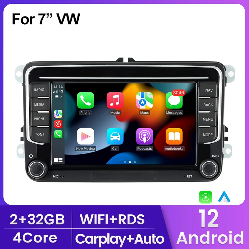 

Автомобильный мультимедийный плеер 2DIN Android 12, радио, стерео для VW/Volkswagen/Golf/Polo/Tiguan/Passat/b7/b6/SEAT/leon/Skoda/Octavia Seat