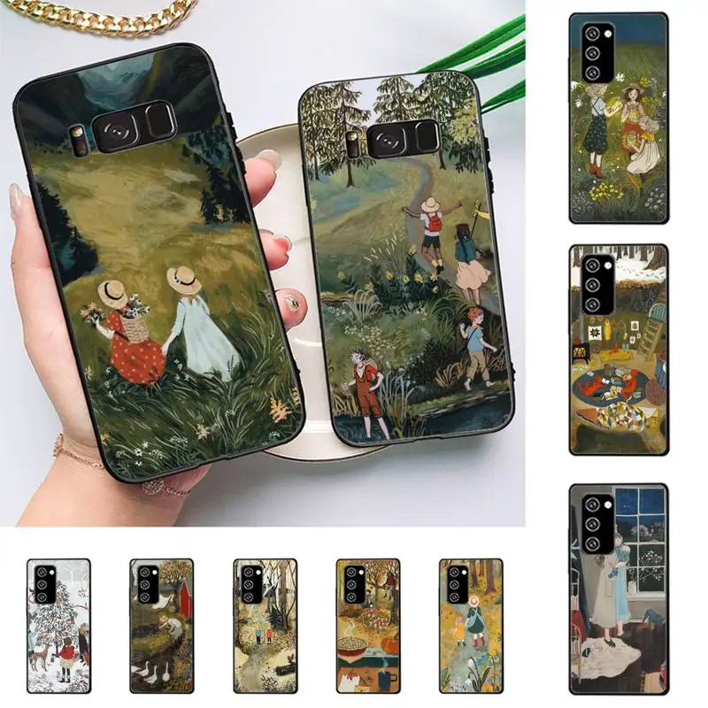 

Cartoon Scenery Girl Phone Case for Samsung J 2 3 4 5 6 7 8 prime plus 2018 2017 2016 core