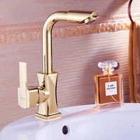 water tap goldrose goldchrome brass bathroom basin faucet sink tap swivel spout vanity sink faucet mixer