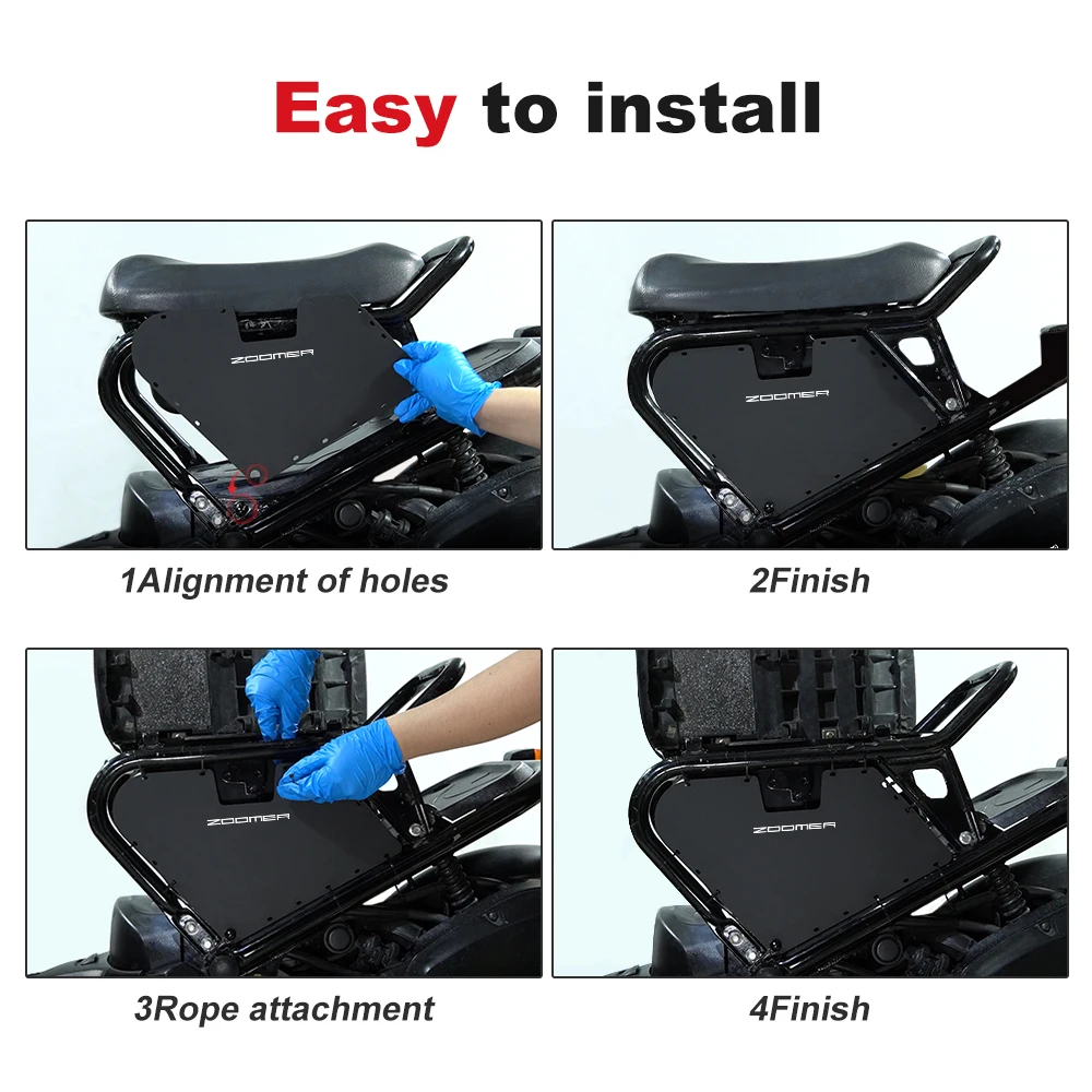 Подходит для Honda Ruckus / Zoomer NPS50 2003 2004 2005 2006 2007 2008 2009 2010-2024 черный корпус хранения под