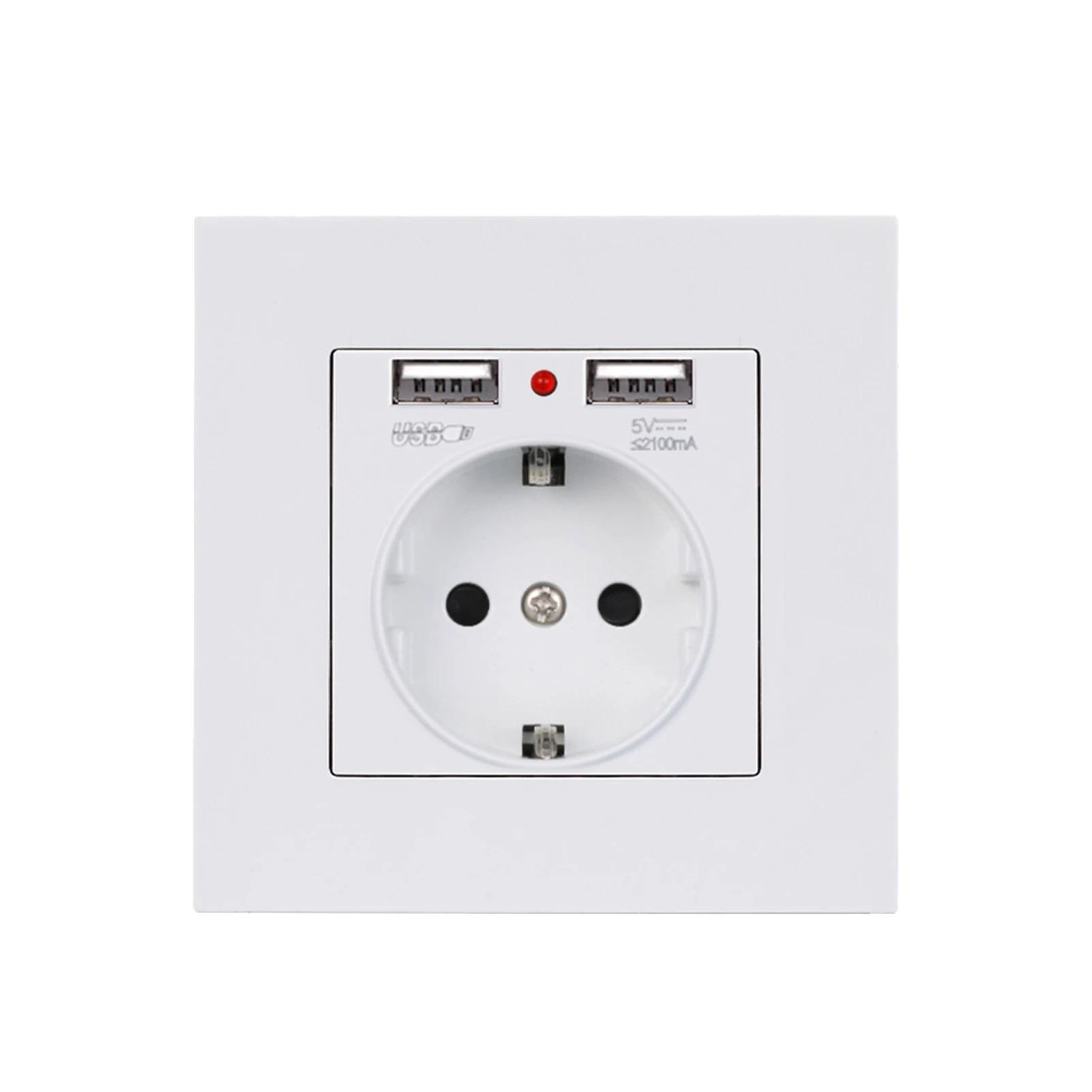 

Office Household USB Travel Dual Plug Power Socket Adapter 16A Outlet PC Panel Lightweight Wall Mounted Compact Easy Use Home