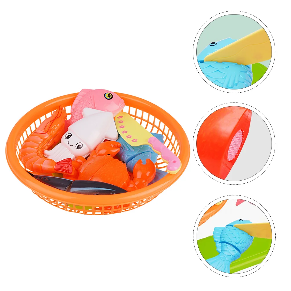 

Seafood Slicer Kids Cutting Present Funny Cognitive Toy Plaything Crab Fish Toys Playhouse Cecilia Simulated