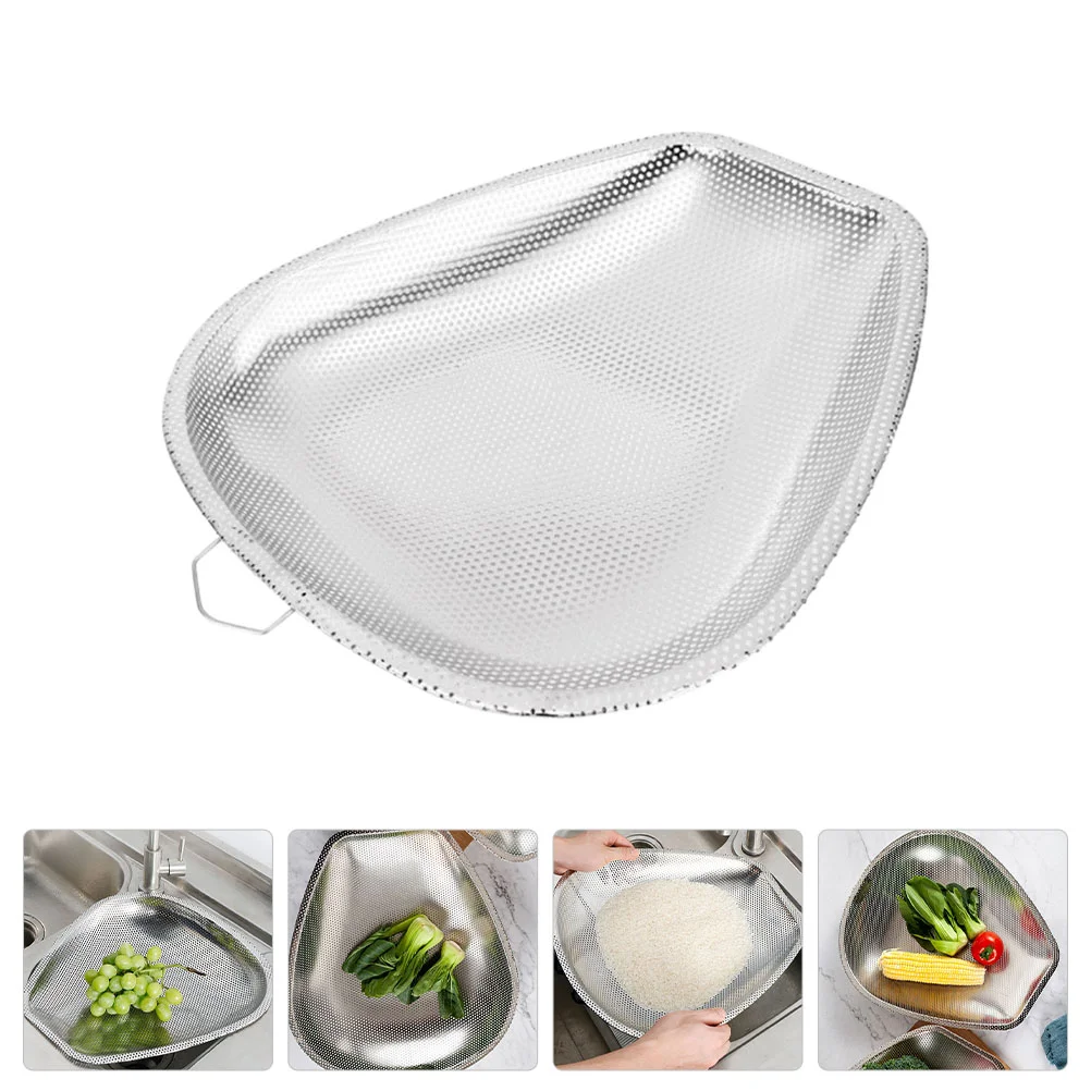 

Wash Strainer Stainless Steel Colander Fruit Washing Holder Straining Container Baskets Draining Basin