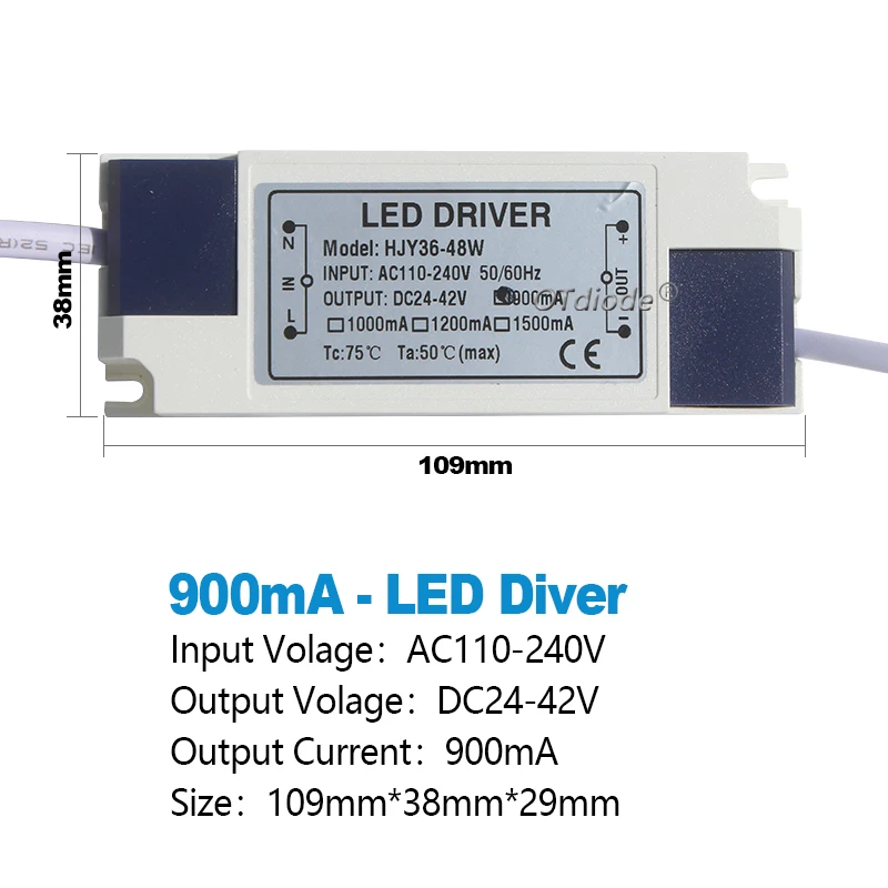 

OTdiode Трансформатор светодиодного драйвера 900/1000/1200 мА 24-42 В