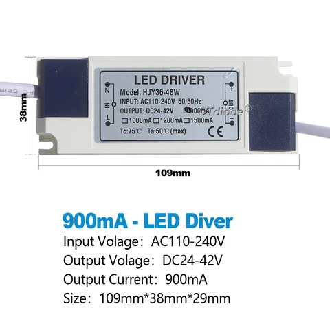 OTdiode Трансформатор светодиодного драйвера 900/1000/1200 мА 24-42 В