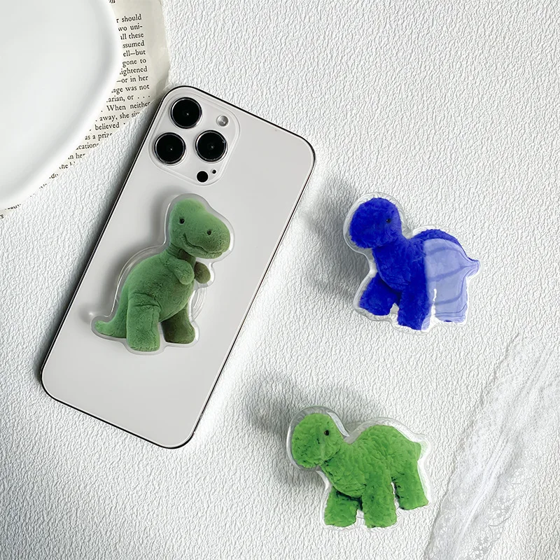 

Phone Holder Griptok Support for IPhone 13 Samsung Grip Tok Folding Handband Finger Stand INS Korea 3D Cute Dinosaur grip