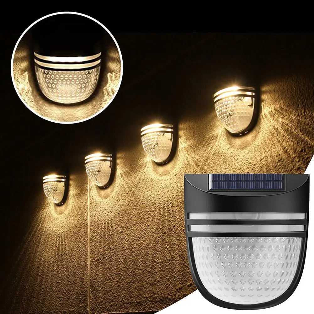 

Solar Wall Lights Outdoor 2 Modes Solar Deck Lights Waterproof Post Lights Wall Mount Step Light for Patio Garden Yard Stairway