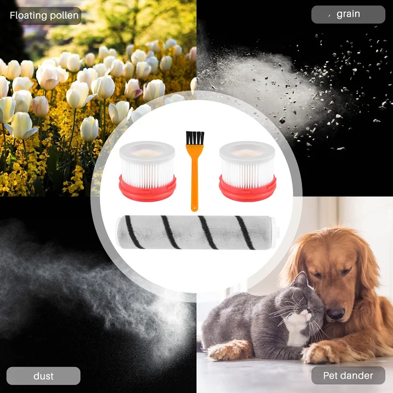 Комплект роликовых щеток с фильтром для Xiaomi Dreame V9/V9P/V10 детали пылесоса щетка