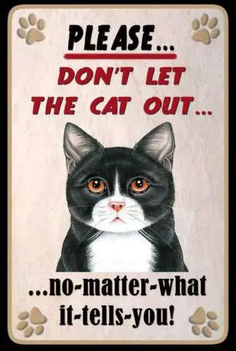 Металлическая жестяная вывеска с изображением кота пожалуйста не отправляйте