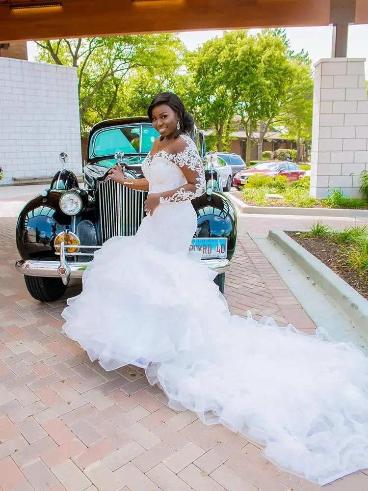 Элегантное африканское свадебное платье больших размеров по индивидуальному