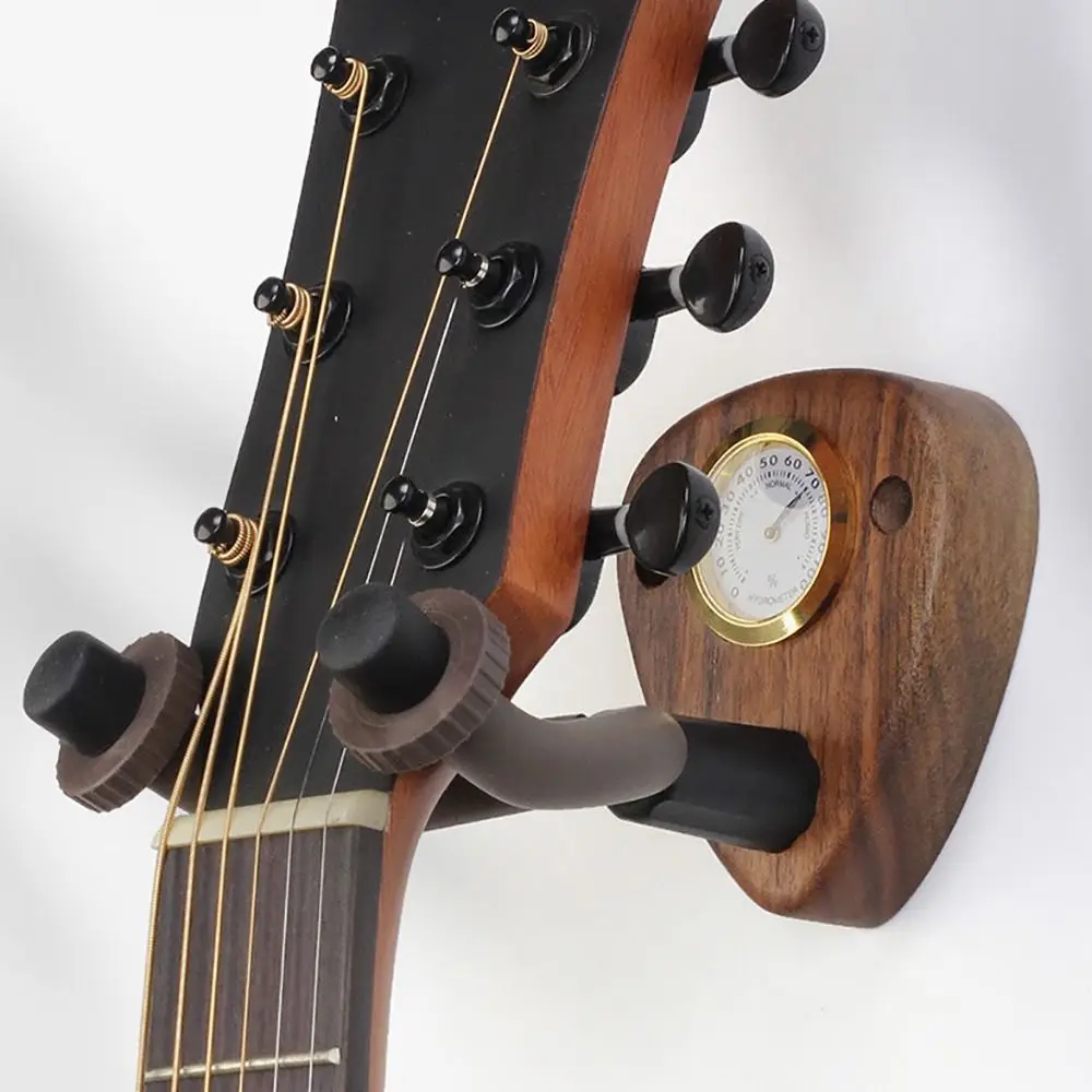 Универсальная деревянная настенная вешалка для гитары с гигрометром