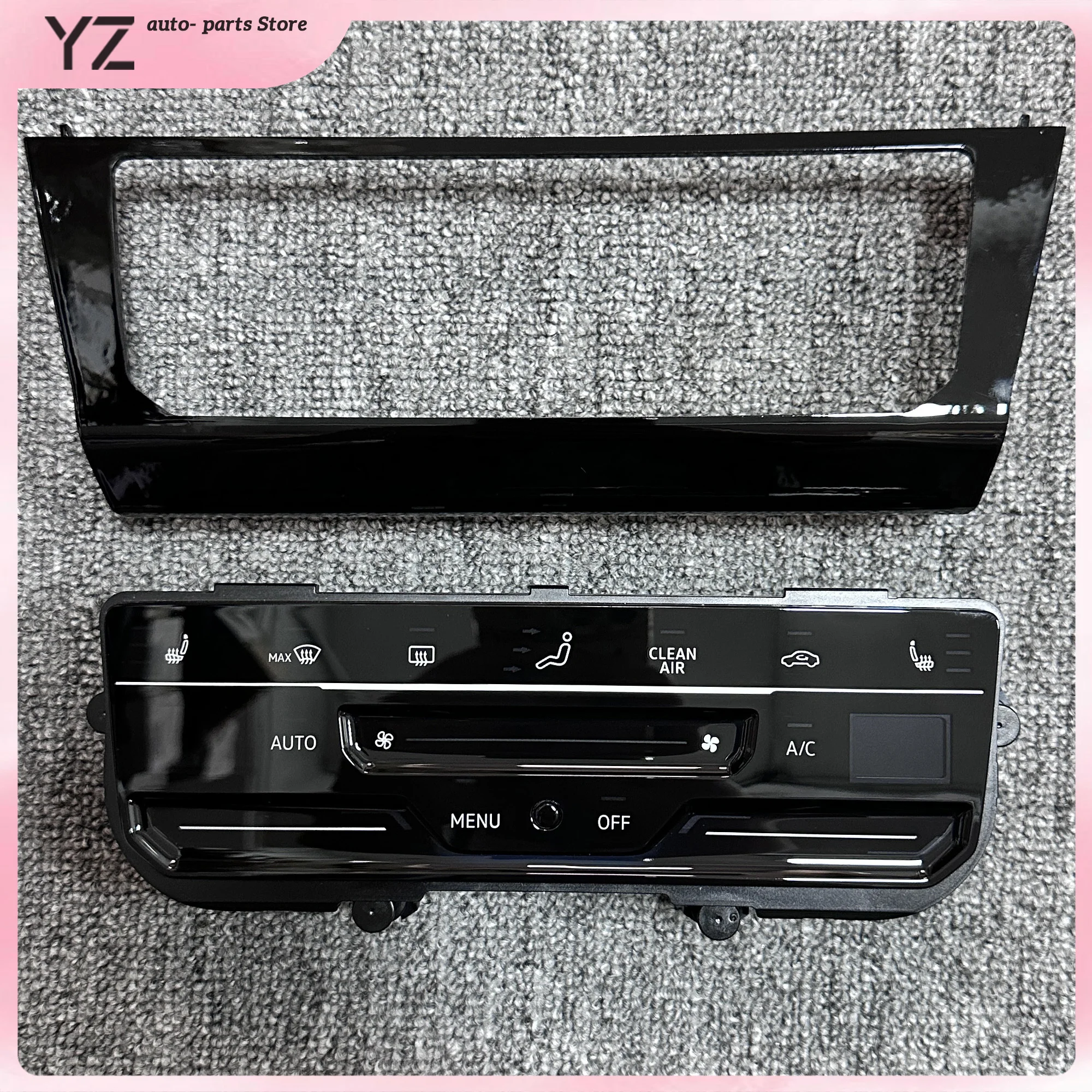 

Рамка для кондиционера с сенсорным экраном, сенсорная панель для кондиционера для Skoda Octavia MK3, фортепиано, черный матовый черный