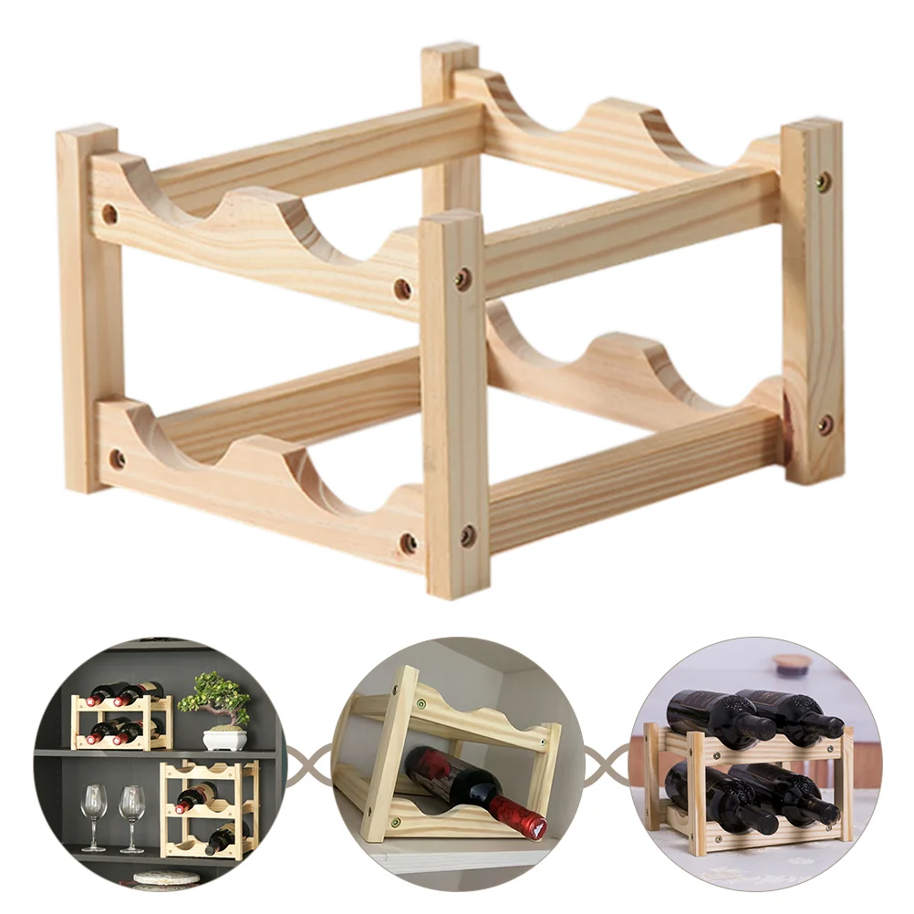 

Red Display Holder Wooden Storage Rack Desktop Display Stand