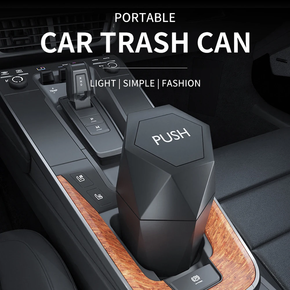 

Car Trash Can Portable Dustbin with Lid Leak-proof Mini Auto Trash Bin Storage Box Color Garbage Dust Case Ashtray Car-styling