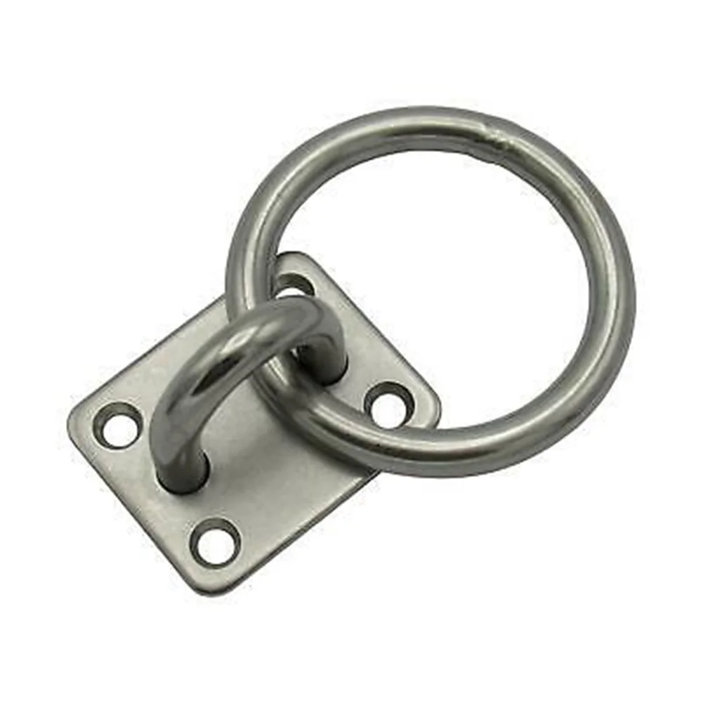 

Brand New High Quality Eye Plate Marine Square Stable Stainless Steel Universal With Ring Yacht 6mm Accessories