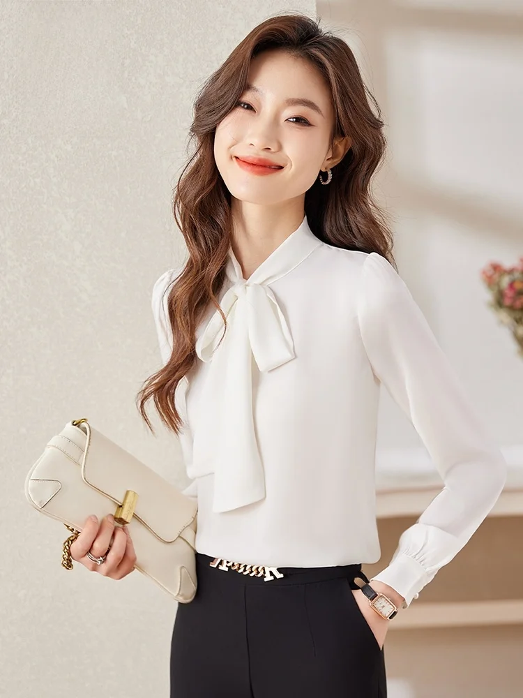 Женские рубашки Romon с простым и универсальным воротником длинными рукавами