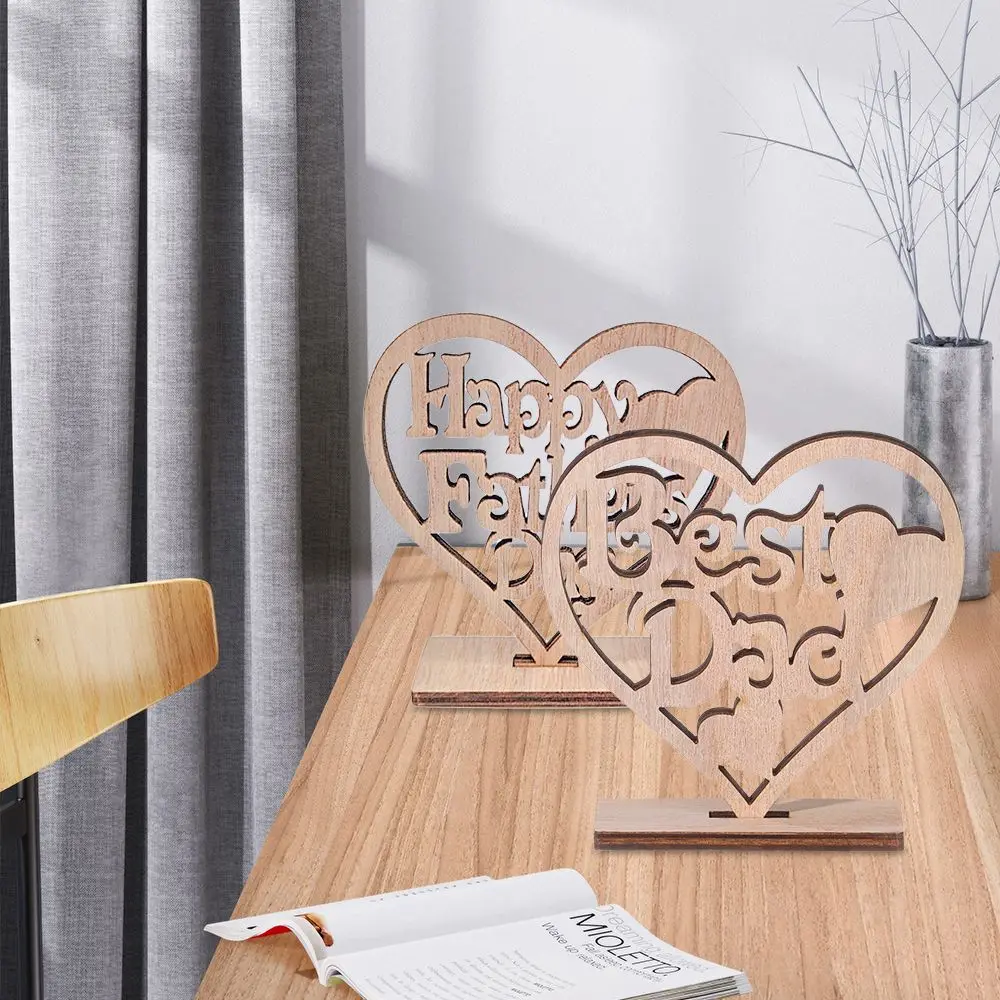 Счастливый подарок на День Отца лучший папа деревянный налет в форме сердца