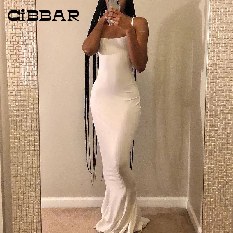 

Элегантные платья CIBBAR для свадеб, женское летнее платье макси на бретельках с открытой спиной, одежда для вечеринок, облегающая одежда в эст...