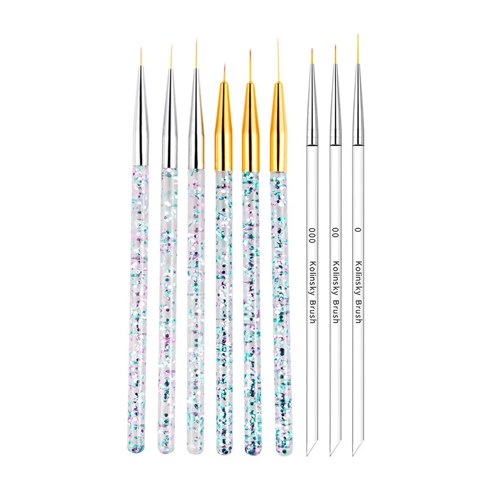 

3 Pcs Nail Tools Painting Line Manicure Drawing Pen Transparent Acrylic Copper Tube Flower Wire Nails Art Brush Crystal DIY Pens