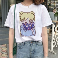 sailor moon t shirt 90s funny harajuku clothes tshirt aesthetic cat anime women cute female t shirt kawaii tees fashion ullzang