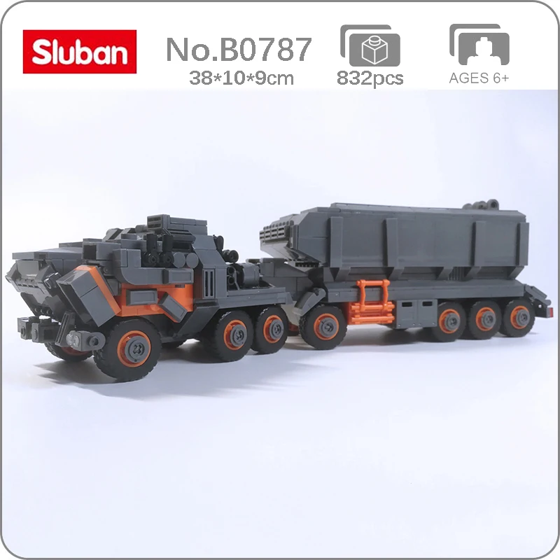 

Sluban B0787 Space Adventure Heavy Truck Car Armored Transport Vehicle Model Mini Blocks Bricks Building Toy For Children No Box