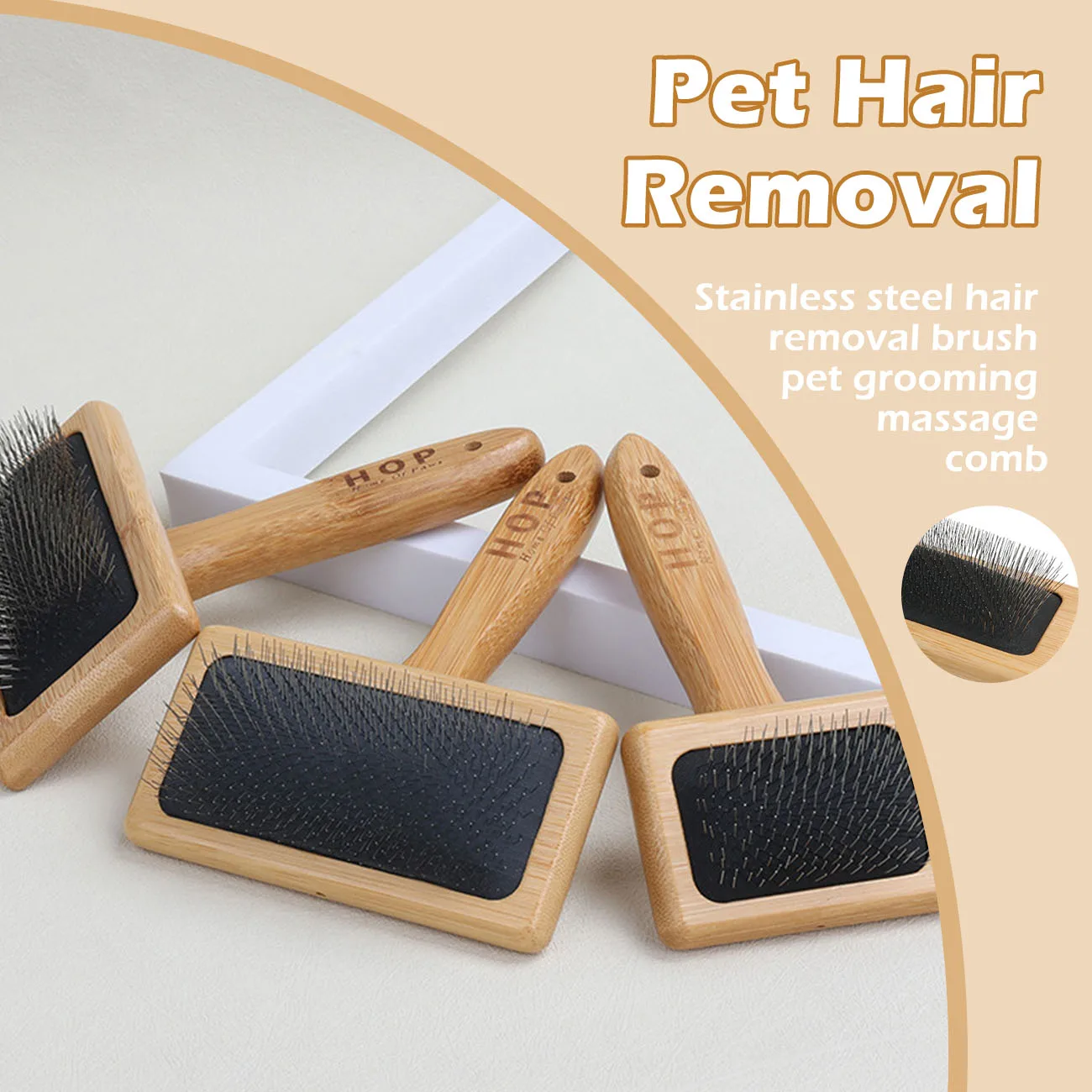 

Щетка-грабли для собак, игла из нержавеющей стали, расческа для удаления волос, легкая бамбуковая щетка, инструменты для расчесывания кошек,...