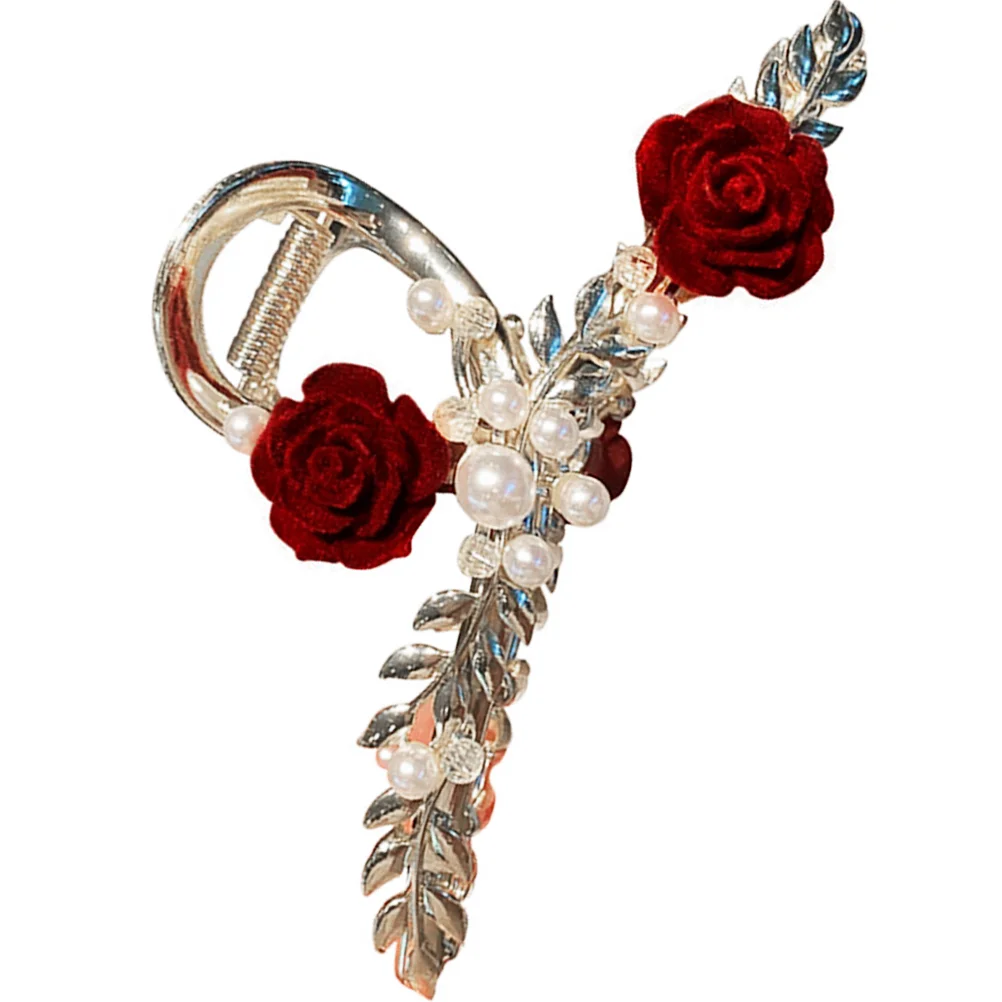 

Hair Clips Claw Clip Flower Rose Women Clamp Holder Thick Jaw Thin Metal Clawclips