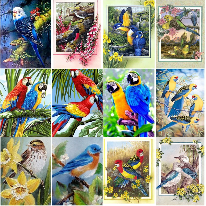 

50X70CM New 5D DIY Diamond Painting Parrot Diamond Embroidery Animal Cross Stitch Full Round Drill Crafts Manual Home Decor Gift