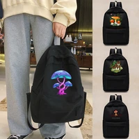 womens backpack college school bag unisex teen backpacks foldable shoulder laptop bags mushroom series canvas sport knapsack