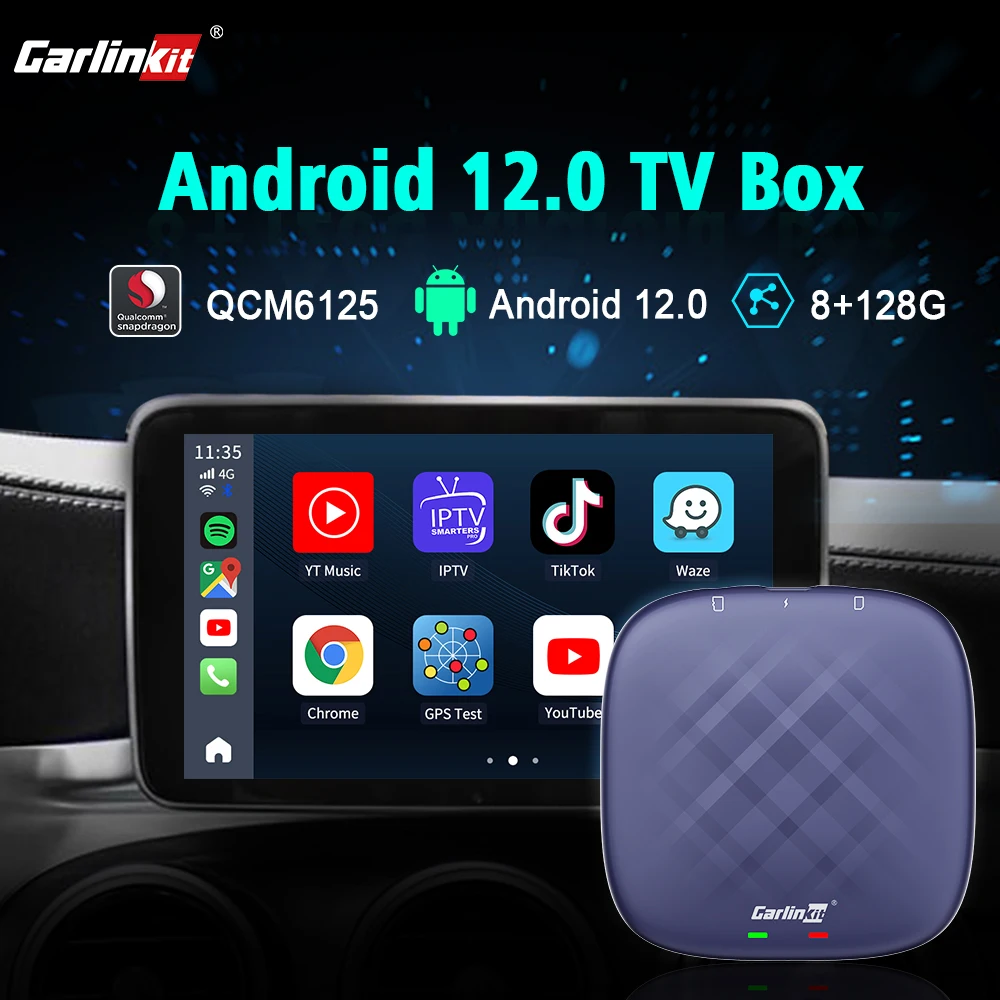 

Carlinkit Ultra 8+128G Android 12 Tv Box iptv Netflix YouTube QCM 665 Wireless CarPlay Android Auto For Audi Kia Hyundai 4G LTE