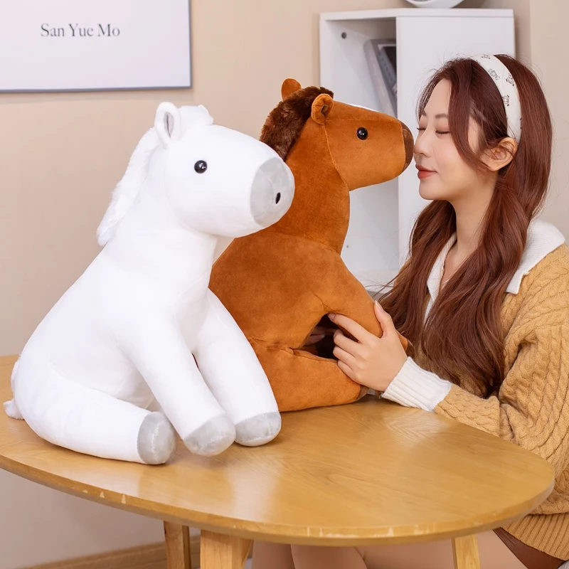 

Soft Cute Sitting Pony Horse Plush Toy Pillow Sofa Cushion