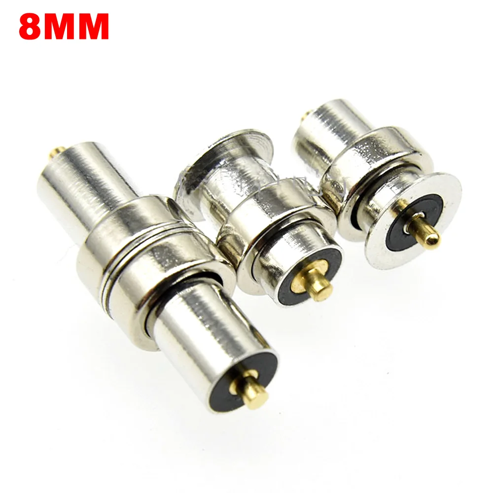 

1set 2P 8mm Water Proof High Current Fast Charge Spring Loaded DC Magnetic Pogopin Connector charge Power Probe Solder Wire type