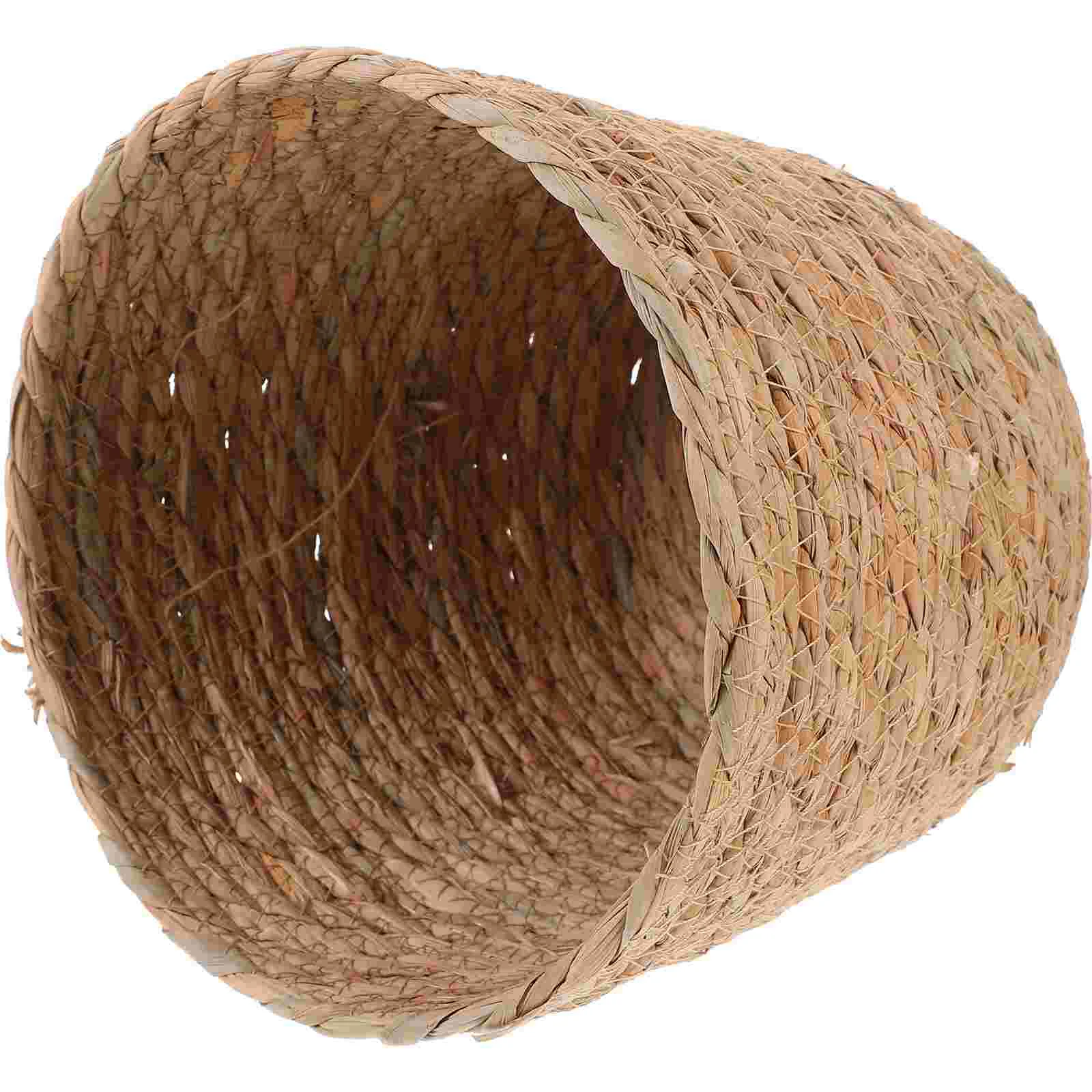 

Straw Storage Basket Woven Baskets For Handmade Decorative Small Desktop Organizer Toy Case Bins
