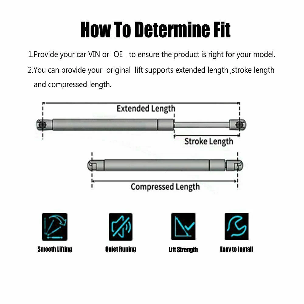 2x Tailgate Rear Hatch Lift Supports Shocks Props for Honda Odyssey 2005 2006 2007 2008 2009 2010 6117 Extended Length: 28.58
